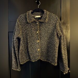 ZARA Tweed Cardigan Jacket – Size L – Never Worn